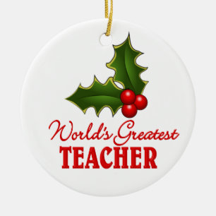 World's Greatest Teacher Ceramic Tree Decoration