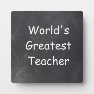 World's Greatest Teacher Chalkboard Design Gift Plaque