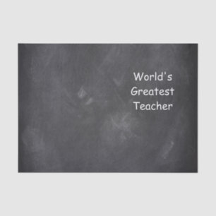World's Greatest Teacher Chalkboard Design Gift Tissue Paper