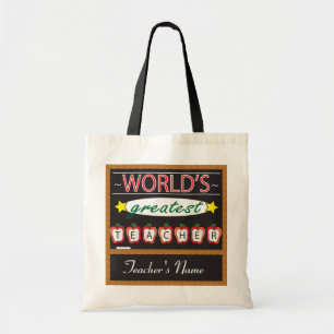 World's Greatest Teacher DIY Name Tote Bag