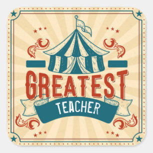 World's Greatest Teacher Fun Bookplate Square Sticker