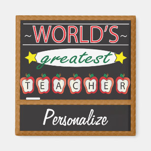 World's Greatest Teacher   Personalise Magnet