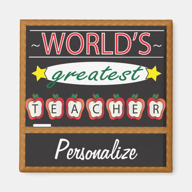 World's Greatest Teacher | Personalise Magnet (Front)