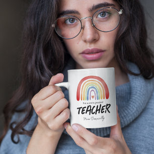 World's Greatest Teacher Rainbow Coffee Mug