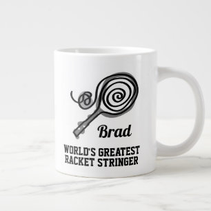 World's greatest tennis racket stringer extra big large coffee mug
