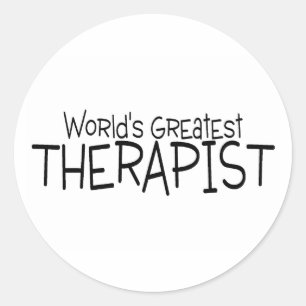 Worlds Greatest Therapist Classic Round Sticker