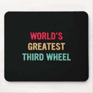 World's Greatest Third Wheel Funny Retro Vintage Mouse Mat