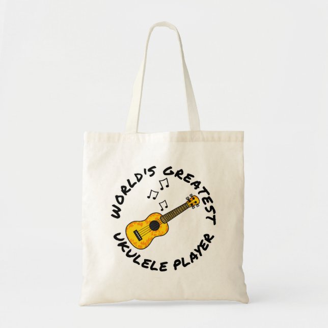 World's Greatest Ukulele Player, Uke Player Funny Tote Bag (Front)