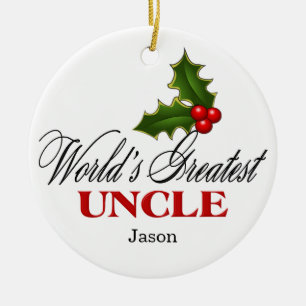 World's Greatest  Uncle Ceramic Tree Decoration