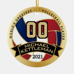 World's Greatest Volleyball Player Ceramic Tree Decoration