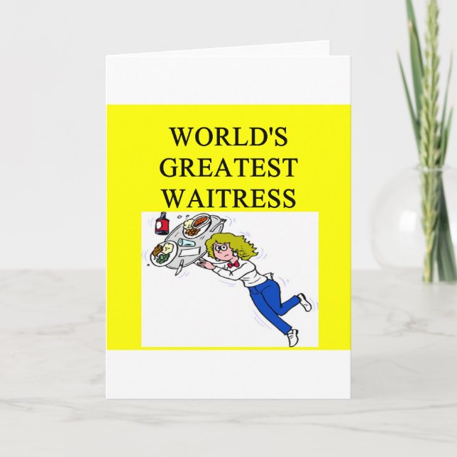 world's greatest waitress card (Front)
