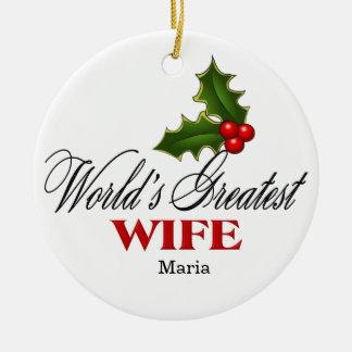 World's Greatest Wife Ceramic Tree Decoration