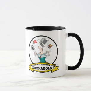 WORLDS GREATEST WORKAHOLIC MEN II CARTOON MUG