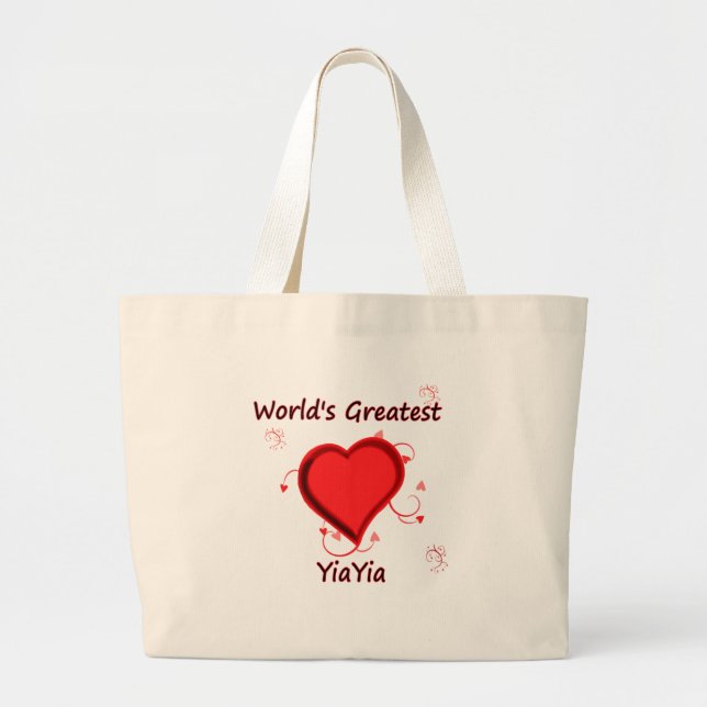 World's Greatest yiayia Large Tote Bag (Front)