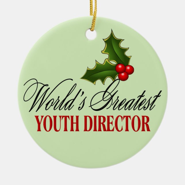 World's Greatest Youth Director Ceramic Tree Decoration (Front)