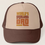 World's Grooviest Dad Retro Funny Trucker Hat<br><div class="desc">This funny Father's Day gift is perfect for dads who love the 60s and 70s and have retro style. Reads,  "world's grooviest dad" in a funky,  retro font and colours. Can be personalised. Just hit the "customise" button.</div>