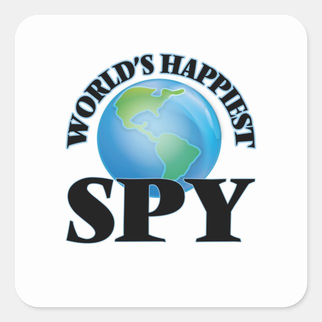 World's Happiest Spy Square Sticker (Front)