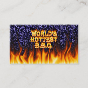 World's hottest BBQ fire and flames blue marble Business Card