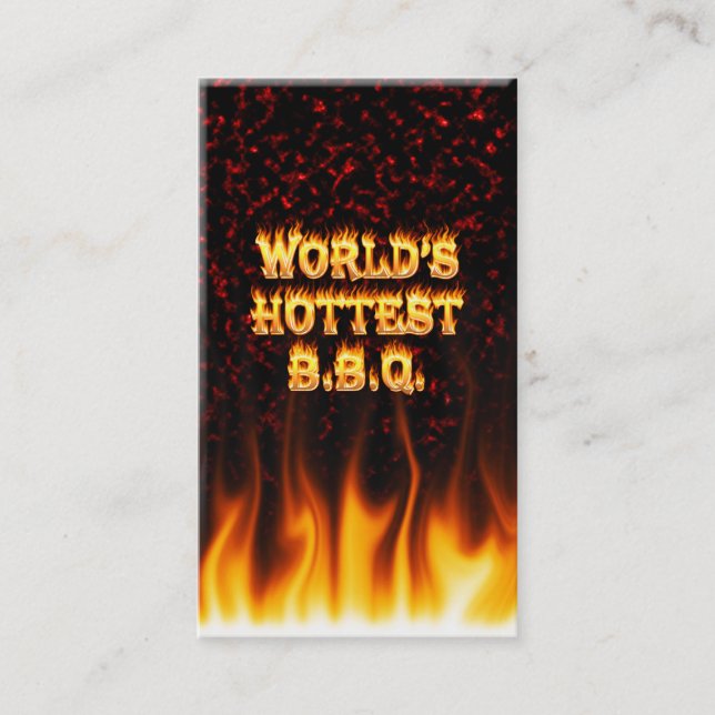 World's hottest BBQ fire and flames red marble. Business Card (Front)