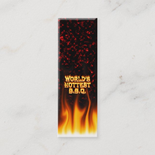 World's hottest BBQ fire and flames red marble. Mini Business Card (Front)