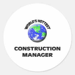 World's Hottest Construction Manager Classic Round Sticker
