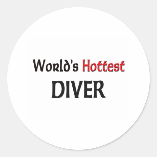 Worlds Hottest Diver Classic Round Sticker (Front)