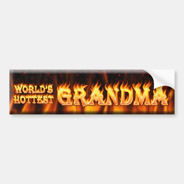 worlds hottest grandma bumper sticker (Front)