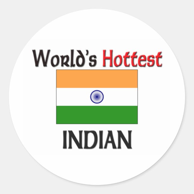 World's Hottest Indian Classic Round Sticker (Front)