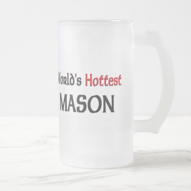 Worlds Hottest Mason Frosted Glass Beer Mug (Right)