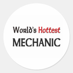 Worlds Hottest Mechanic Classic Round Sticker