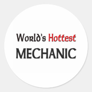 Worlds Hottest Mechanic Classic Round Sticker