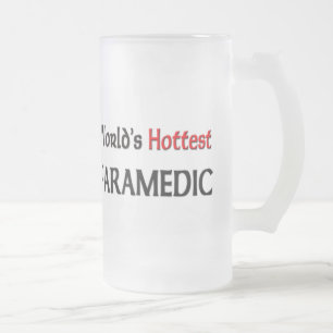 Worlds Hottest Paramedic Frosted Glass Beer Mug