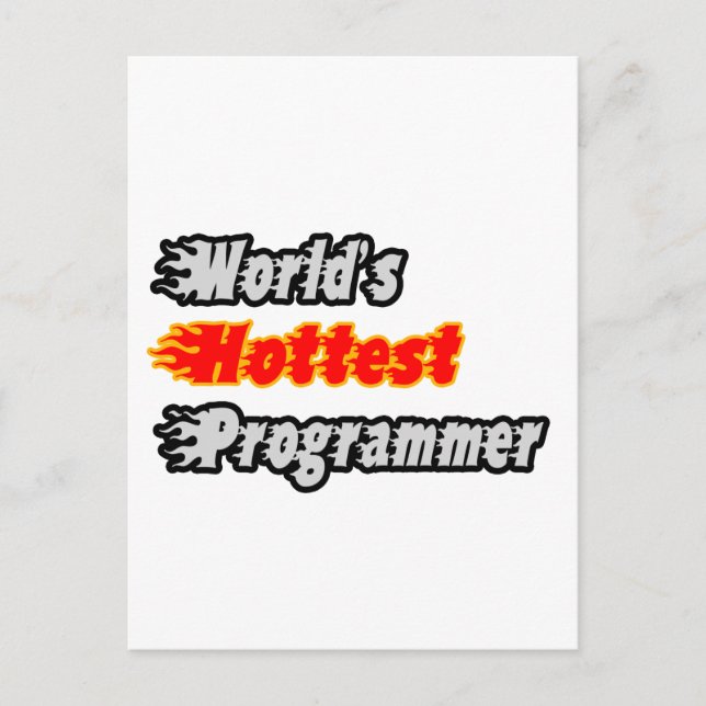 World's Hottest Programmer Postcard (Front)