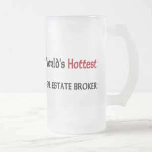 Worlds Hottest Real Estate Broker Frosted Glass Beer Mug
