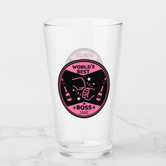 World's lady Greatest Boss Glass (Front)