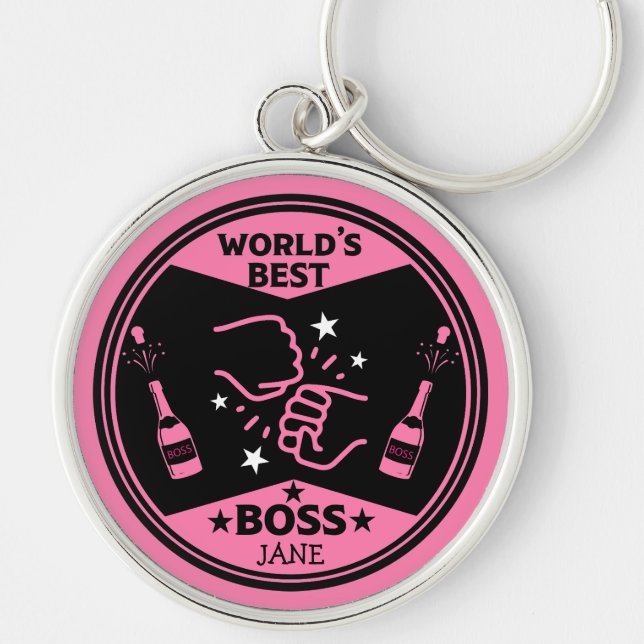 World's lady Greatest Boss Key Ring (Front)