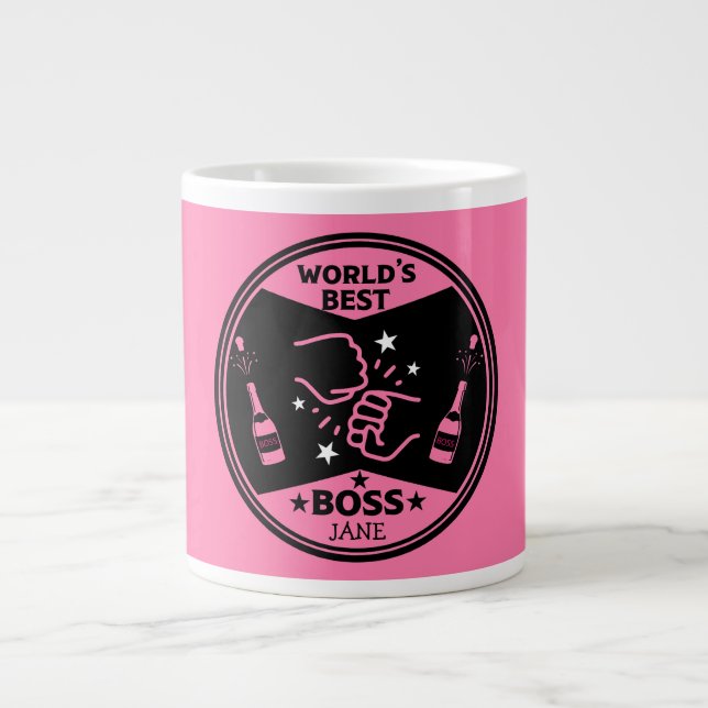 World's lady Greatest Boss Large Coffee Mug (Front)