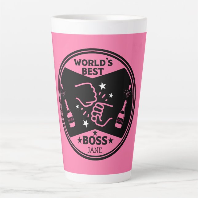 World's lady Greatest Boss Latte Mug (Front)