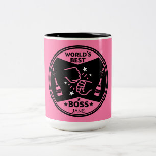 World's lady Greatest Boss Two-Tone Coffee Mug