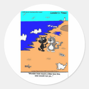 World's Largest Litter Box Funny Gifts & Tees Classic Round Sticker