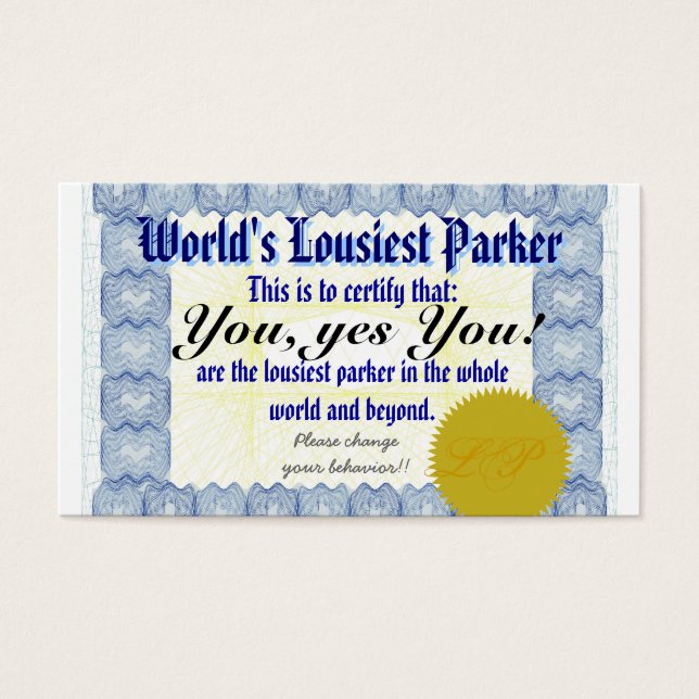 World's Lousiest Parker (Front)