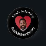 World's Luckiest Guy Bachelorette Party Pin Button<br><div class="desc">Celebrate the soon-to-be-married couple's love and humour with our "World's Luckiest Guy" Bachelorette Party Badge Pin! This amusing and personalised accessory is the perfect addition to any bachelorette party,  adding a touch of fun and playfulness to the festivities.</div>