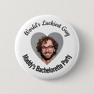 World's Luckiest Guy Bachelorette Party Pin Button