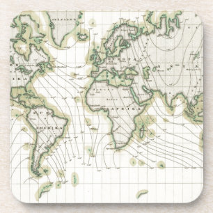 World's magnetic declination coaster