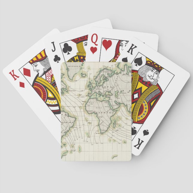 World's magnetic declination playing cards (Back)