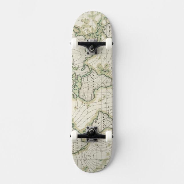 World's magnetic declination skateboard (Front)