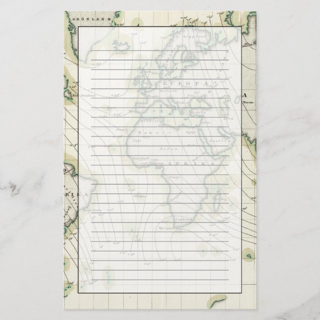 World's magnetic declination stationery (Front)