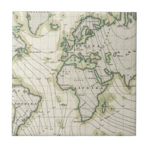 World's magnetic declination tile