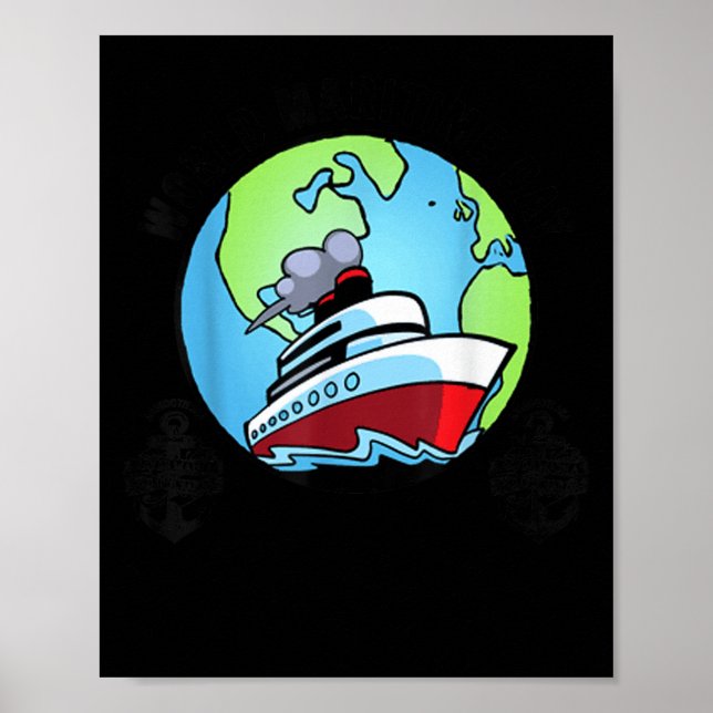 World's Maritime Daddy Ship Seaman Captain Husband Poster (Front)