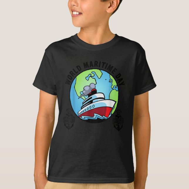 World's Maritime Daddy Ship Seaman Captain Husband T-Shirt (Front)